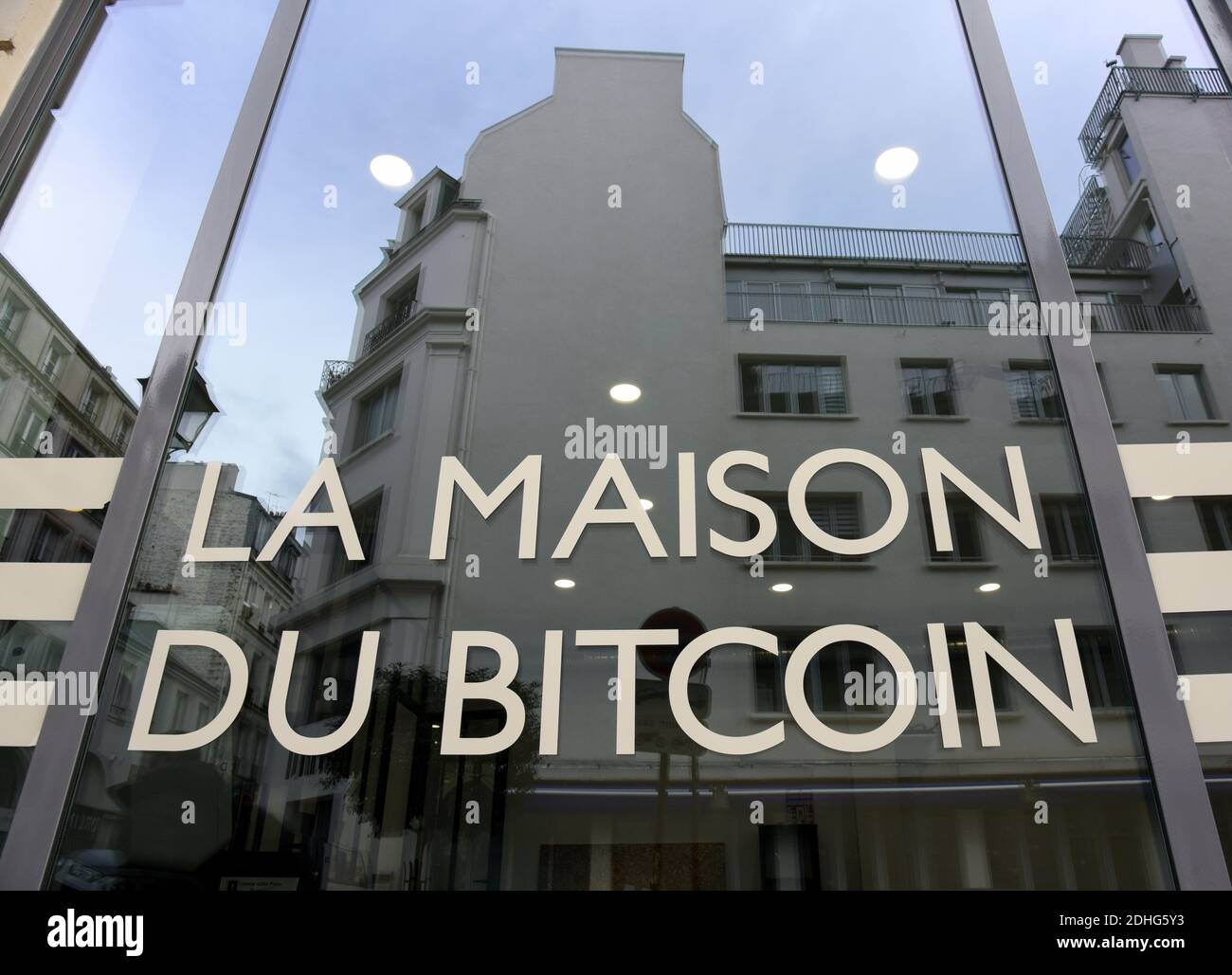 An outside view of La Maison du Bitcoin (Bitcoin House) in Paris, France,  December 26, 2017. Located in the middle of the Sentier district of Paris,  the 220-square-meter space hosts its office