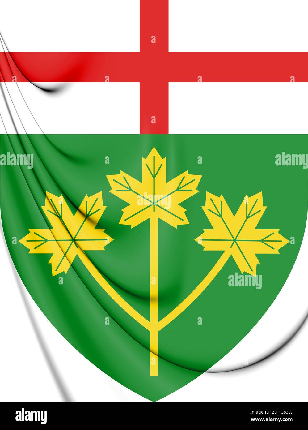 3D Ontario province coat of arms, Canada. 3D Illustration Stock Photo