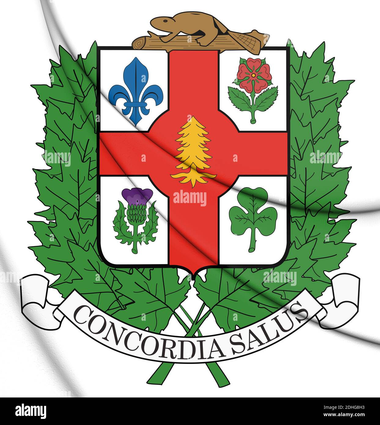 3D Montreal coat of arms, Canada. 3D Illustration. Stock Photo