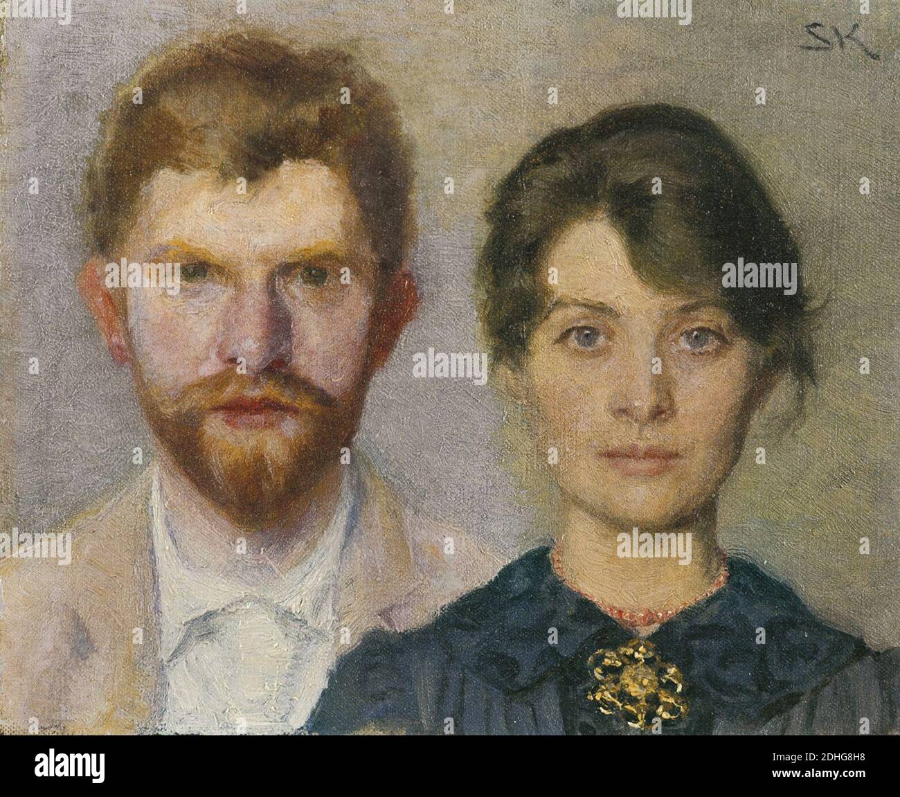Dobbeltportræt af Marie og P.S. Krøyer. Stock Photo