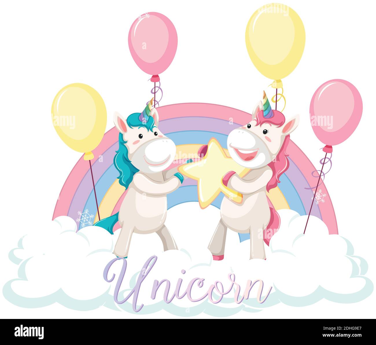 Cute Unicorn with Balloon