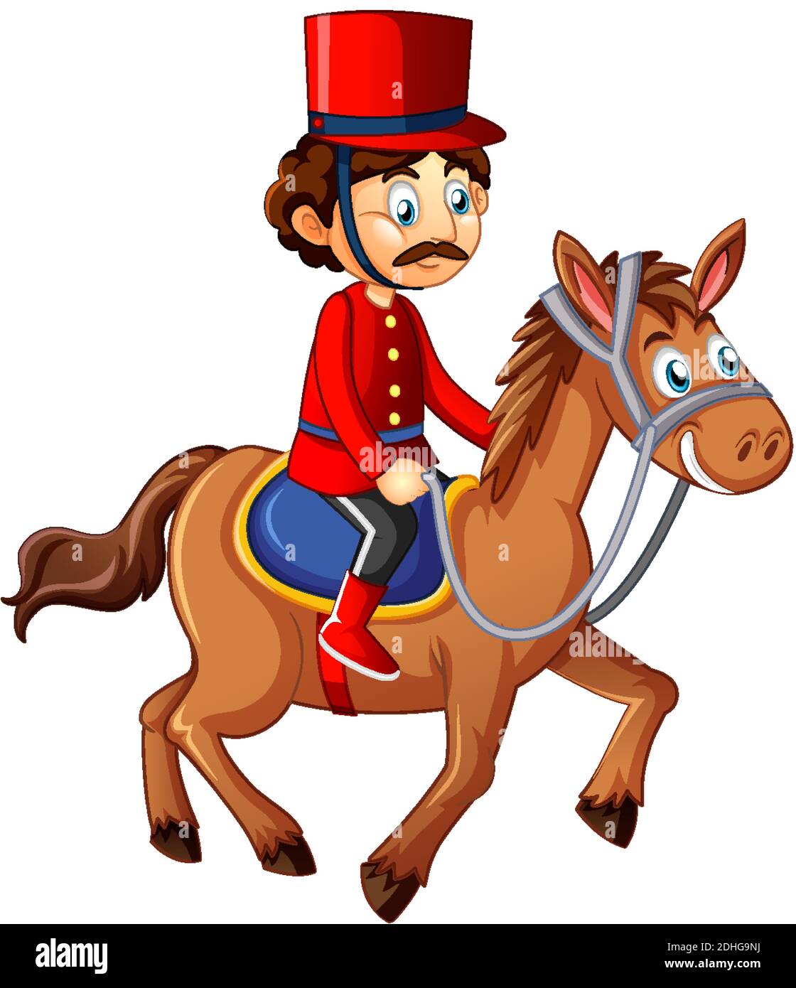 King's man riding horse cartoon character on white background illustration  Stock Vector Image & Art - Alamy