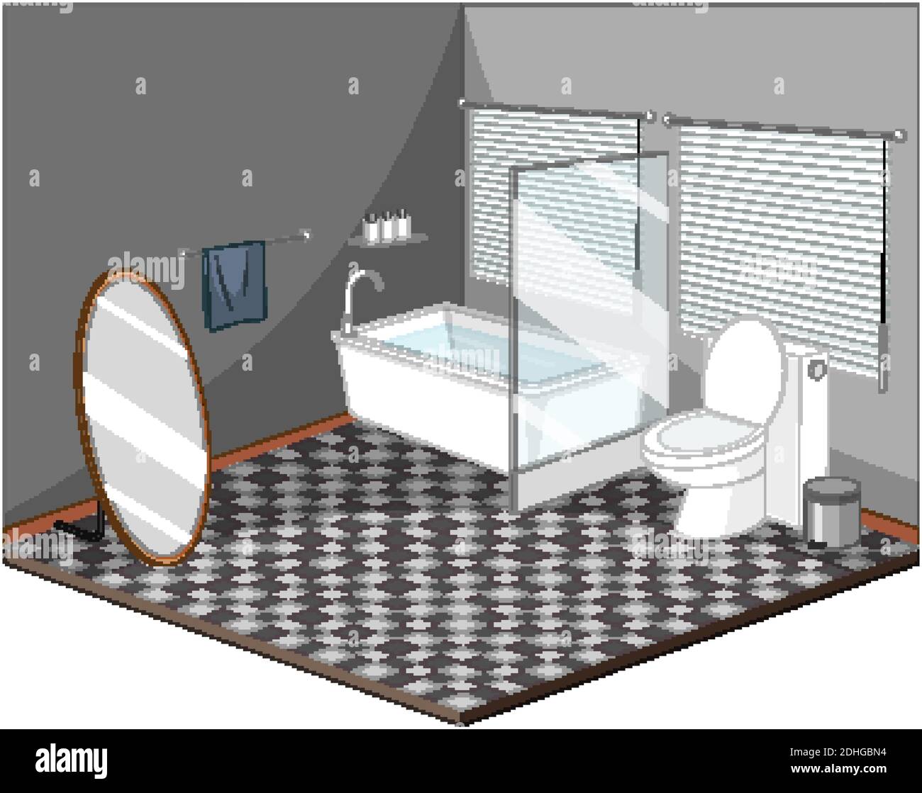 Bathroom interior with furniture illustration Stock Vector Image & Art ...