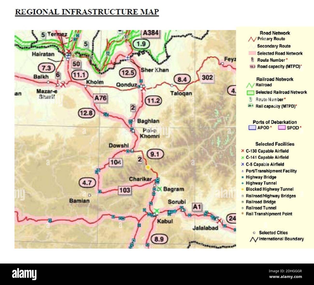 Kunduz regional infrastructure - Kunduz Regional Infrastructure Map 2DHGGGR 