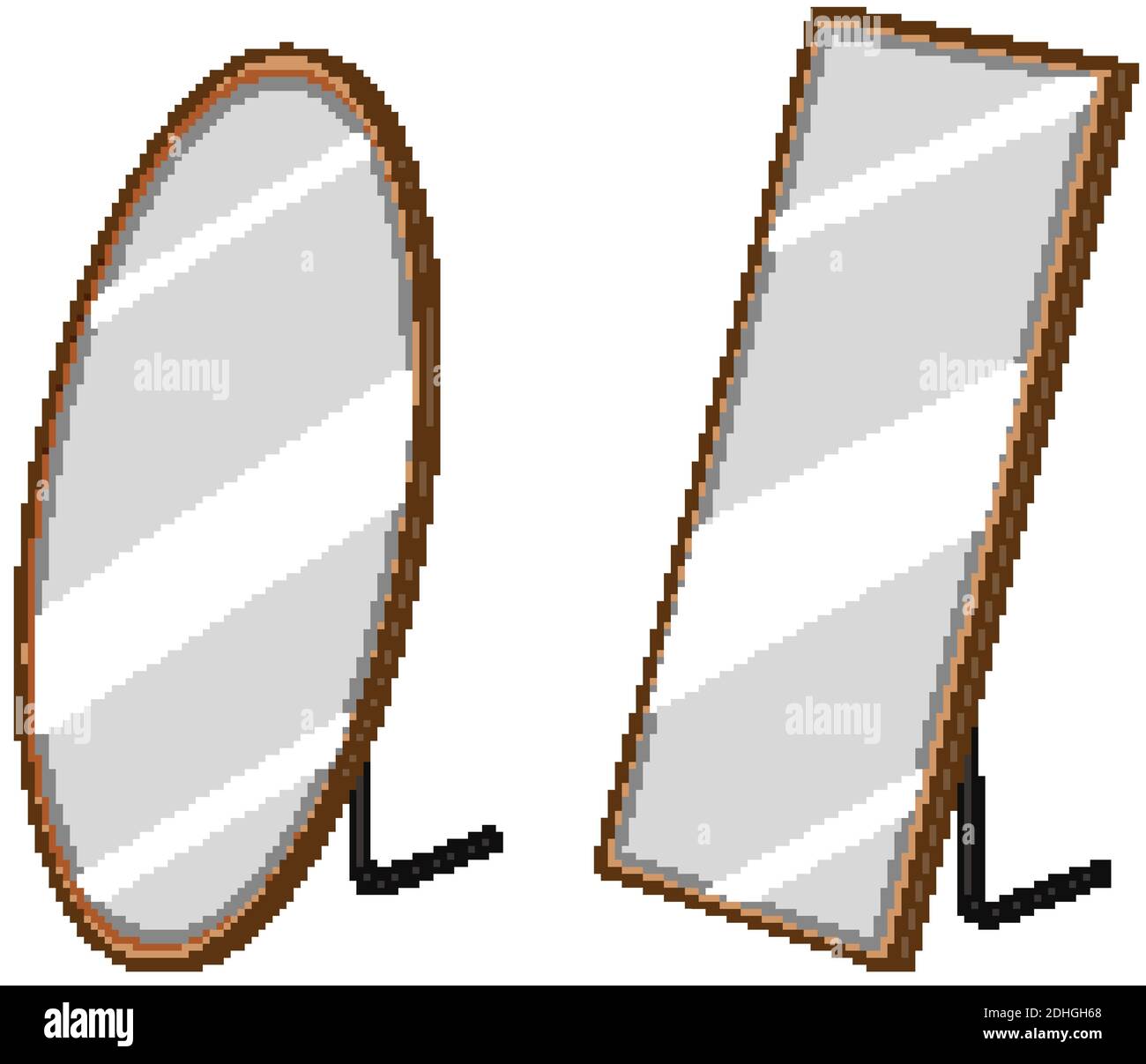 Home floor mirror isolated on white background illustration Stock