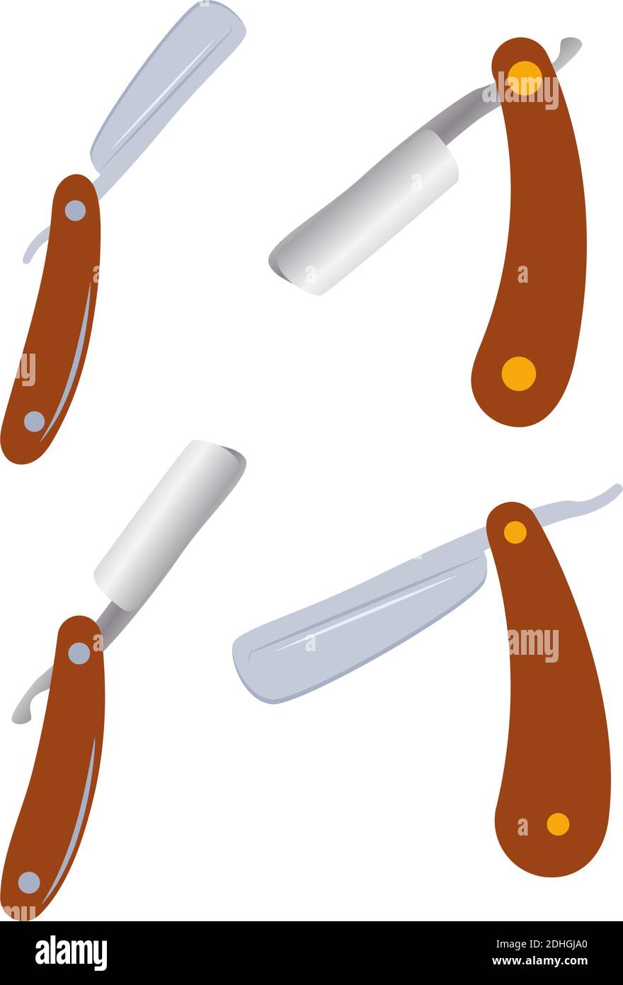 Barber razor icon design template vector isolated illustration Stock