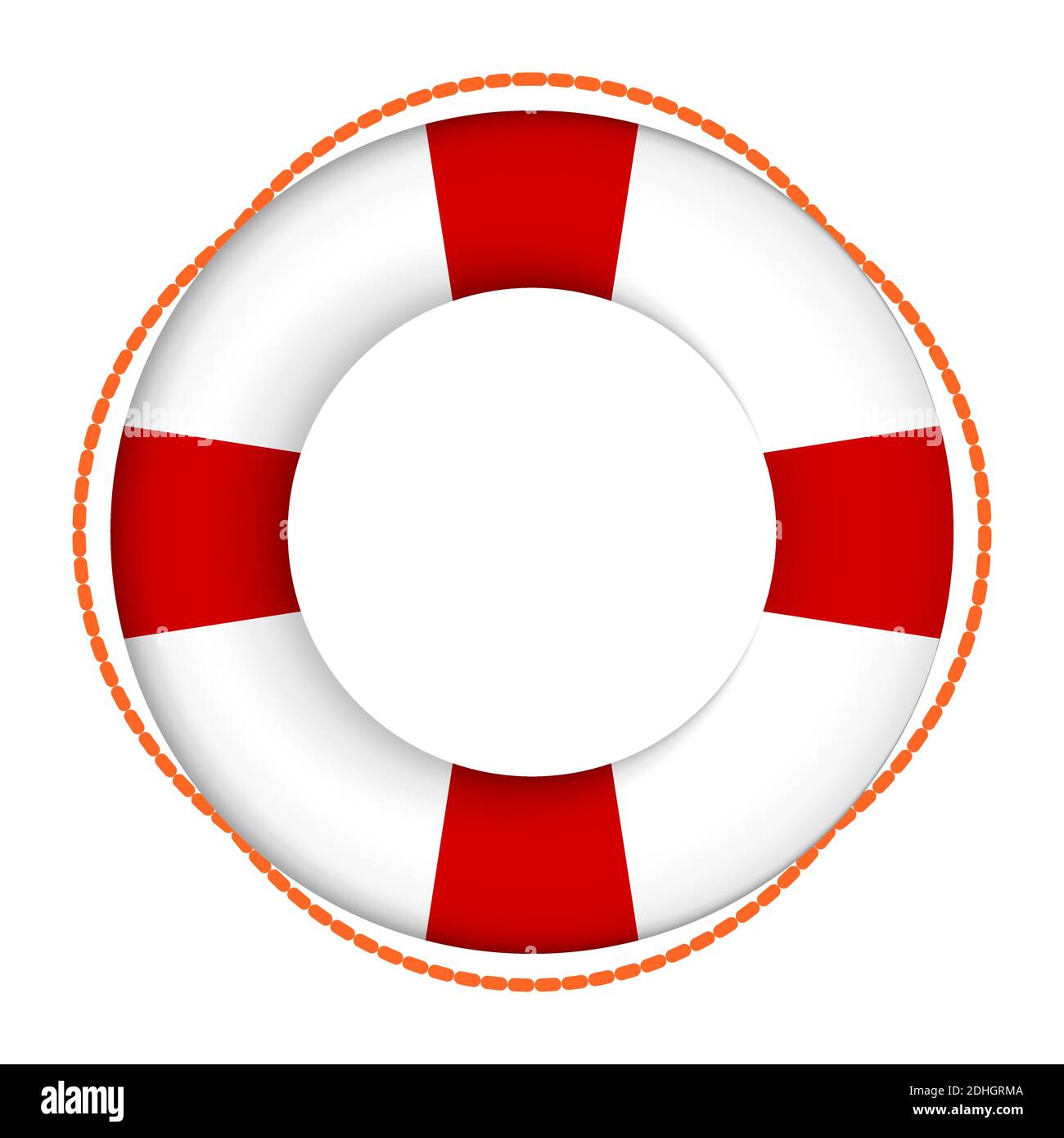 Lifebuoy color icon. Equipment for the rescue of drowning, first aid to vacationers. Isolated vector on white background Stock Vector