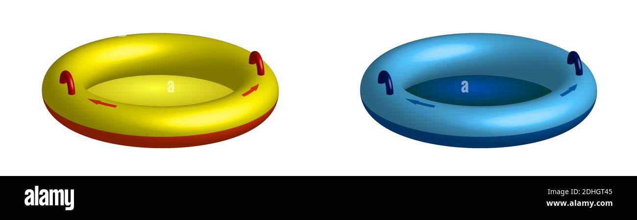 rubber circle for riding on the water behind the boat. Water tubing ...