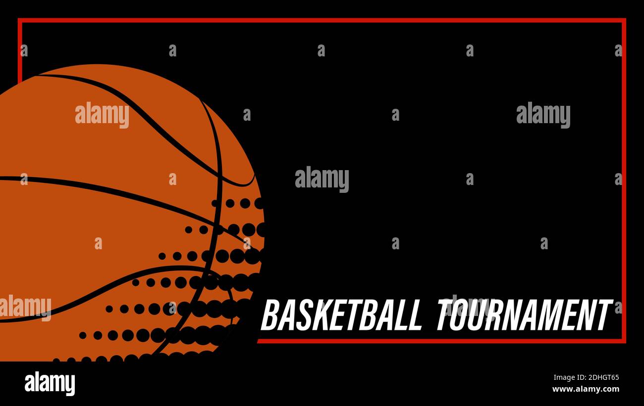 orange basketball ball, template, layout for the competition poster on