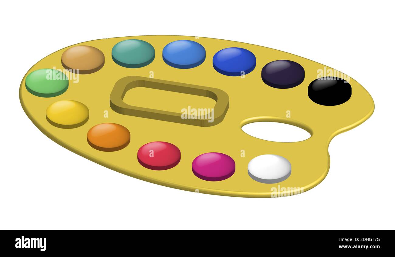 Watercolors box Stock Vector Images - Alamy