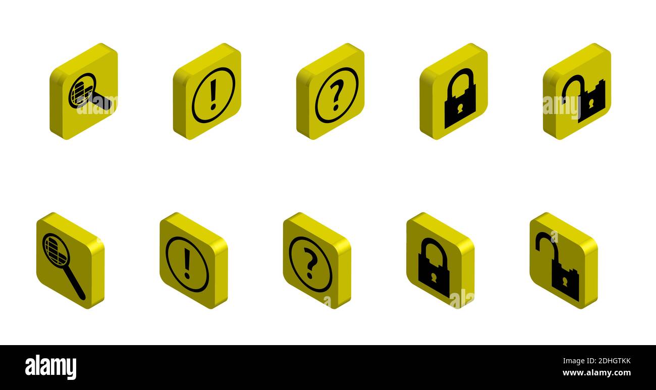 set of functional 3D icons on the topic of security and information ...