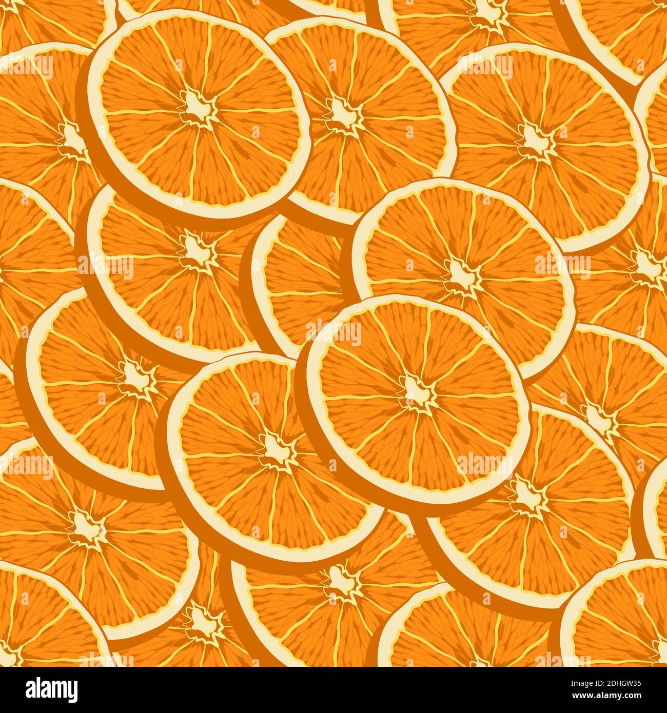 summer seamless pattern with juicy fresh oranges. Bright summer mood ...