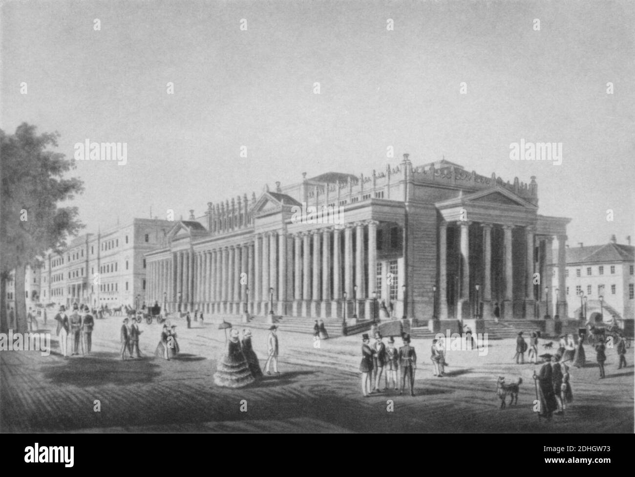 Königsbau und Kronprinzenpalais, Stuttgart, 1866, schwarz-weiß. Stock Photo
