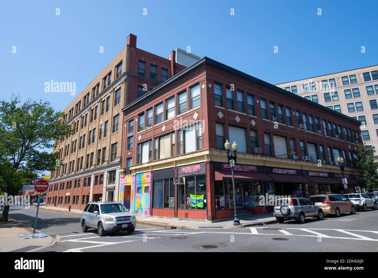 Historic commercial buildings on Washington Street at Munroe Street in