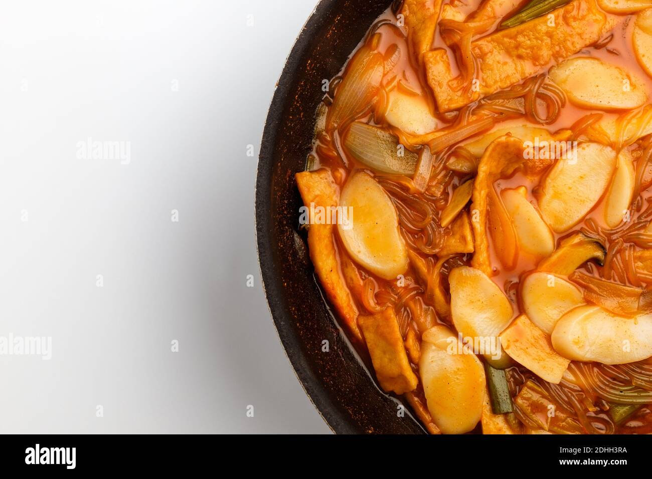 Popular food in Korea. Spicy korean food. Dishes with vegetables and