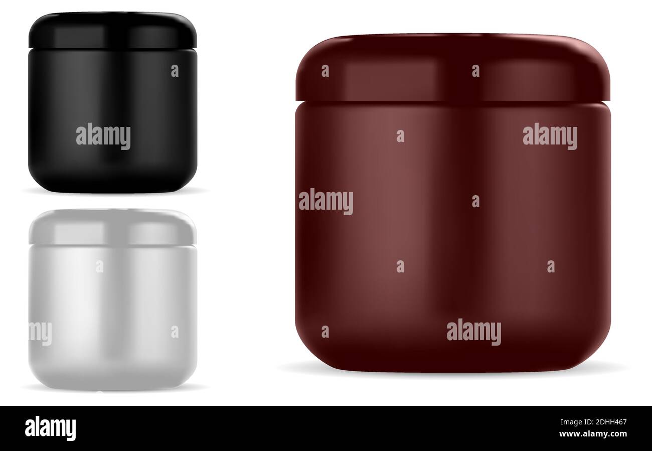 Download Cosmetic Cream Jar Round Plastic Beauty Container Mockup For Creme Or Lotion Isolated On White Glossy Packaging For Makeup Face Butter Cream Jar Stock Vector Image Art Alamy