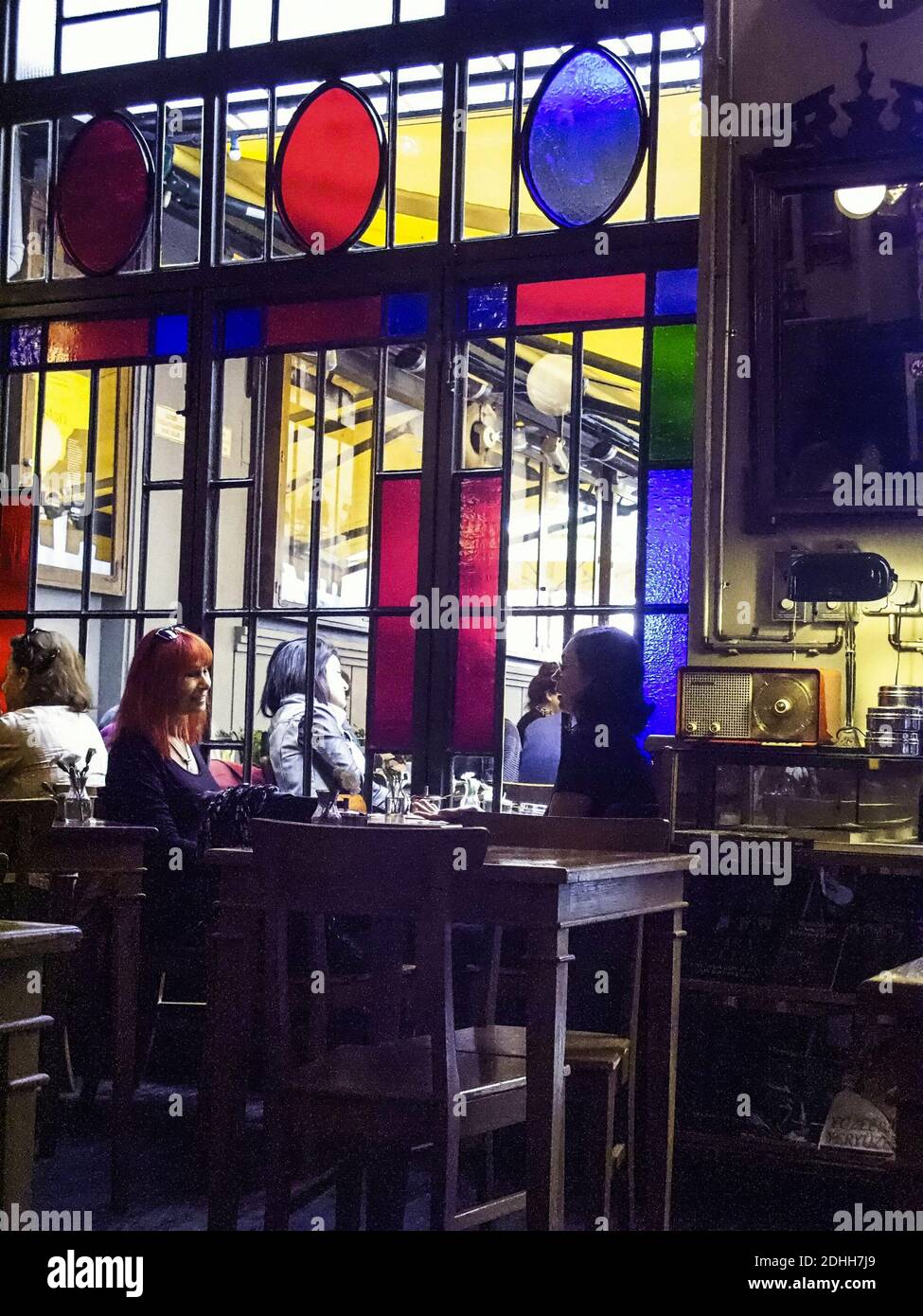 Interior of Ara Cafe and Restaurant, Istanbul, Turkey Stock Photo