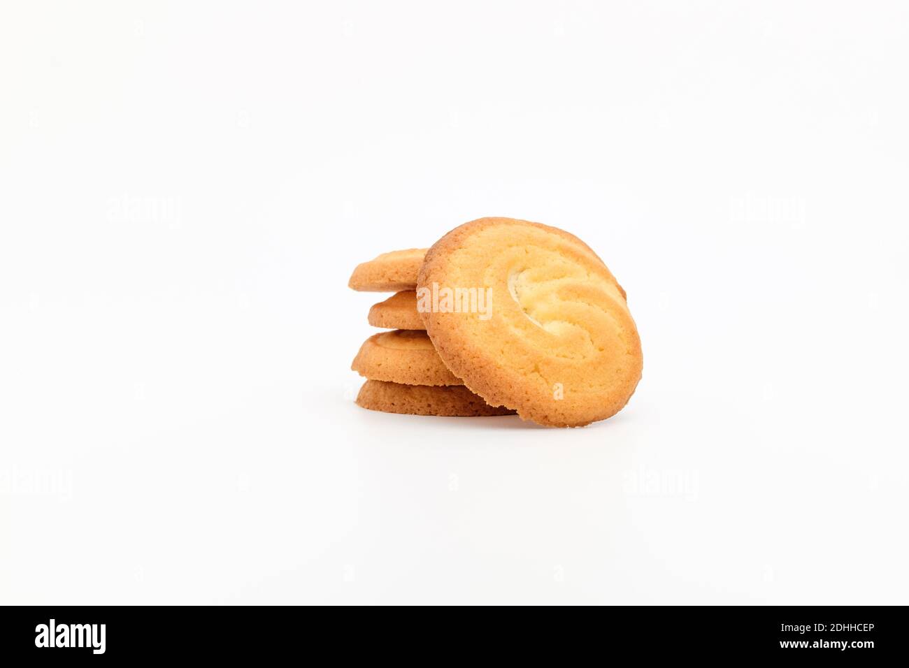 Butterflavored cookies on white background Stock Photo Alamy
