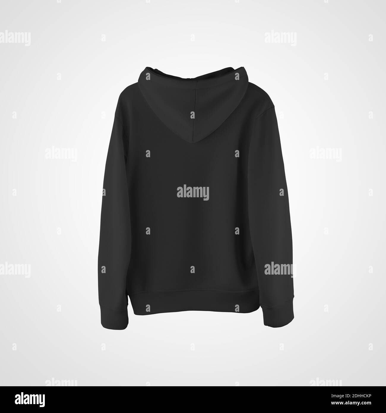 Black blank hoodie template, back view, for design presentation, print ...