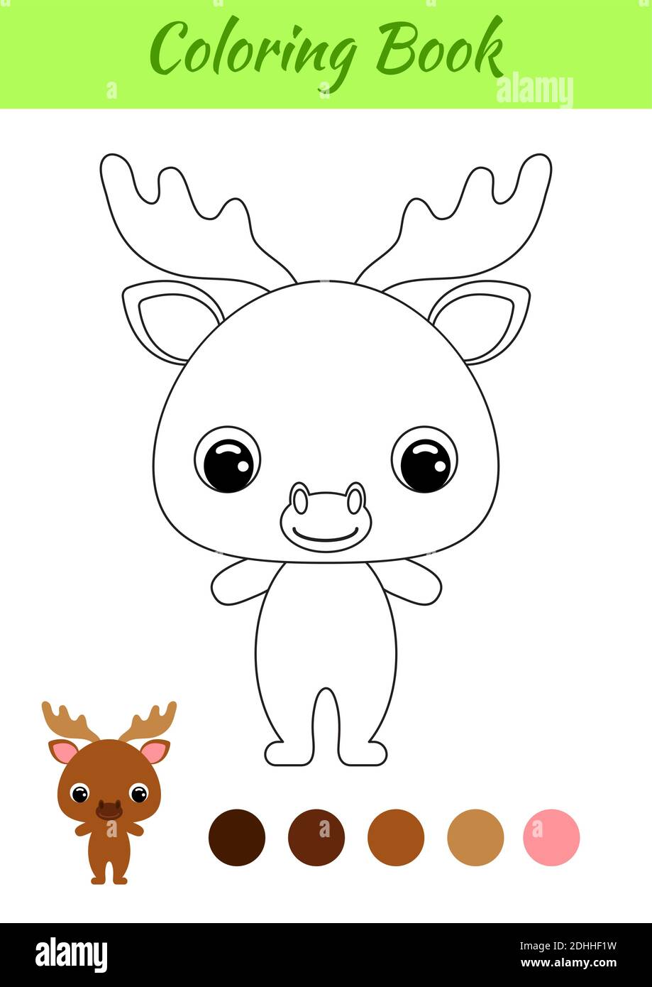 Coloring book little baby moose. Coloring page for kids ...