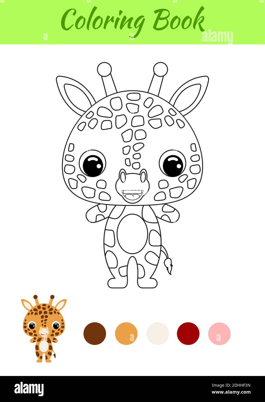 Coloring book little baby giraffe. Coloring page for kids ...