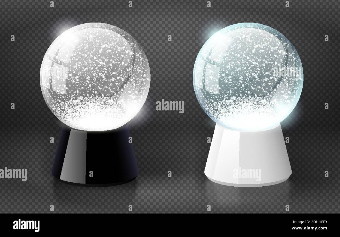 Black and white vector snow globe empty template isolated on ...