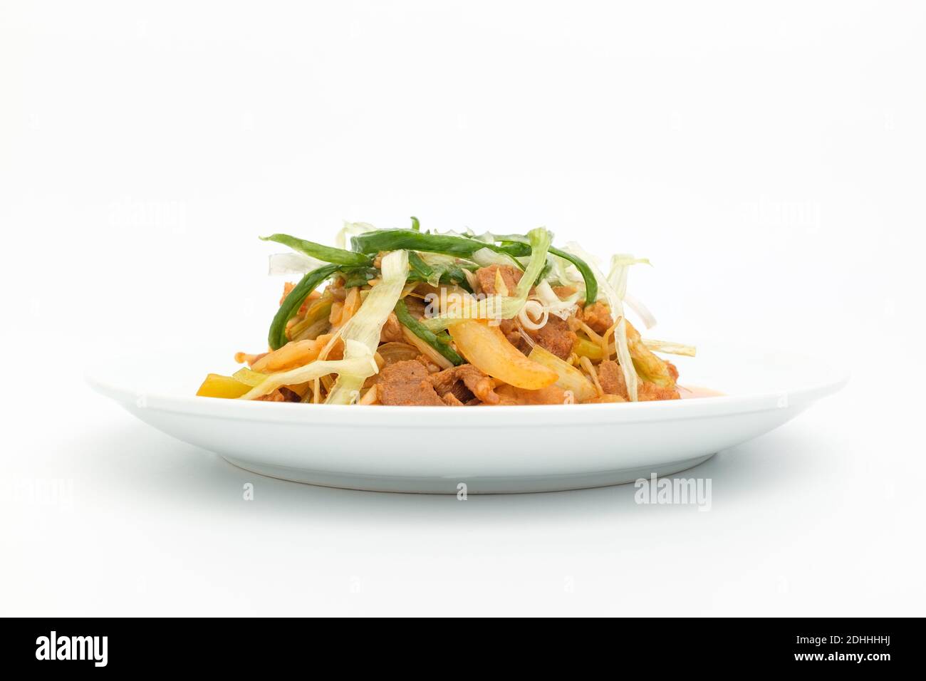Gochujang bulgogi on white background Stock Photo