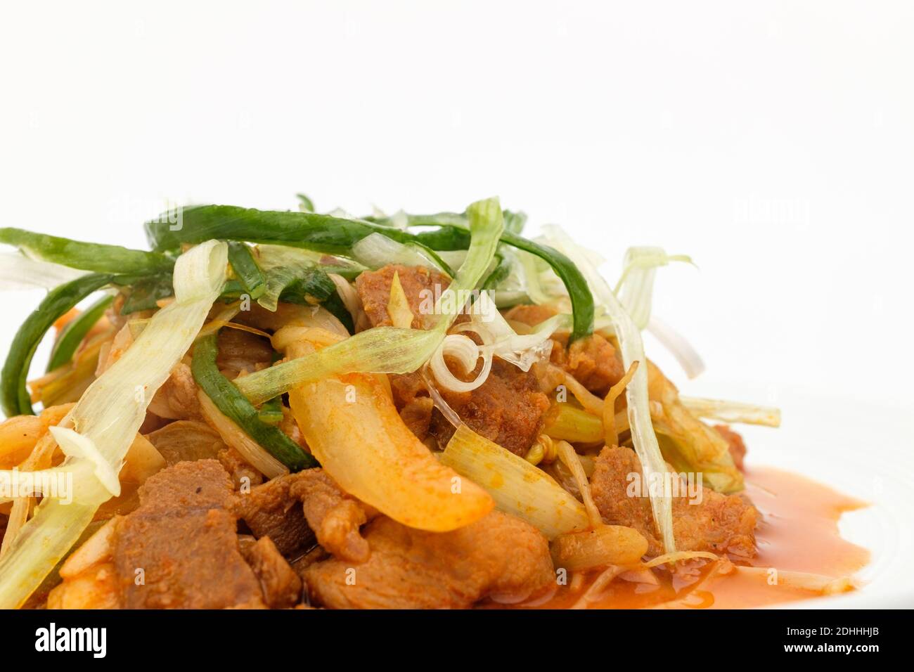 Gochujang bulgogi on white background Stock Photo