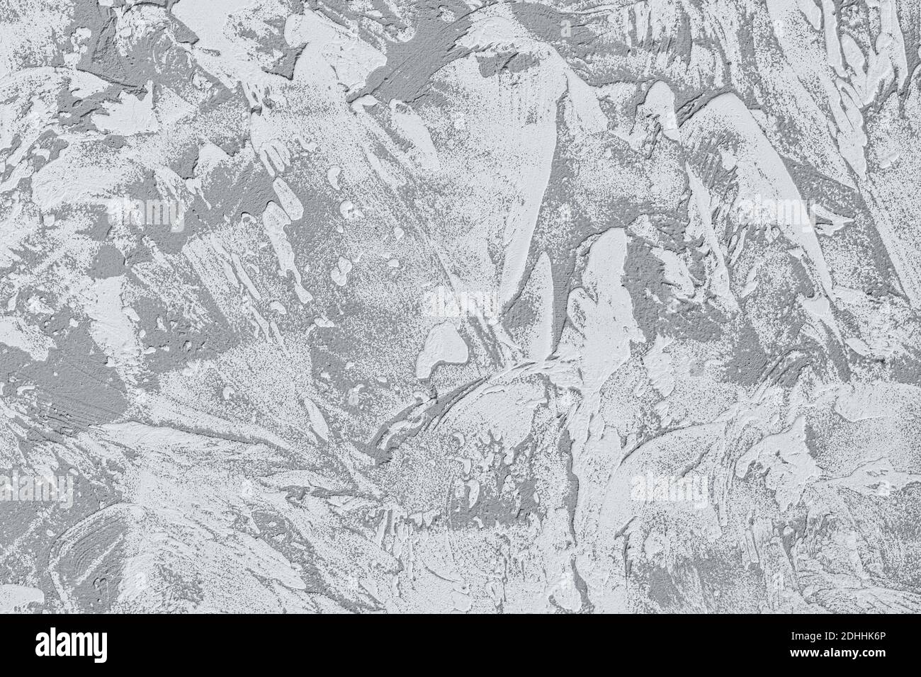 Background decorative plaster on the building in ultimate gray, the 2021 color. Stock Photo