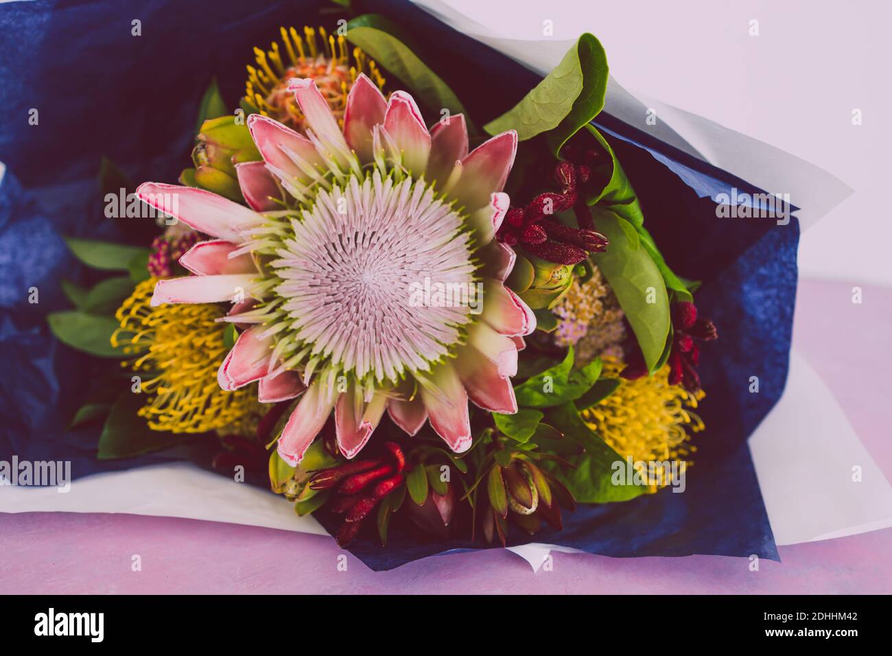 bunch of native Australian flower with proteas and kangaroo paws shot