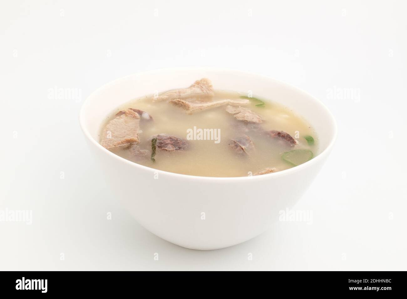 Pork intestine soup on white background Stock Photo Alamy