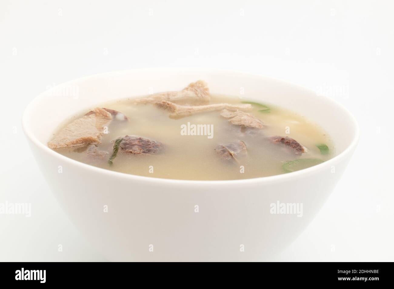 Pork intestine soup on white background Stock Photo Alamy