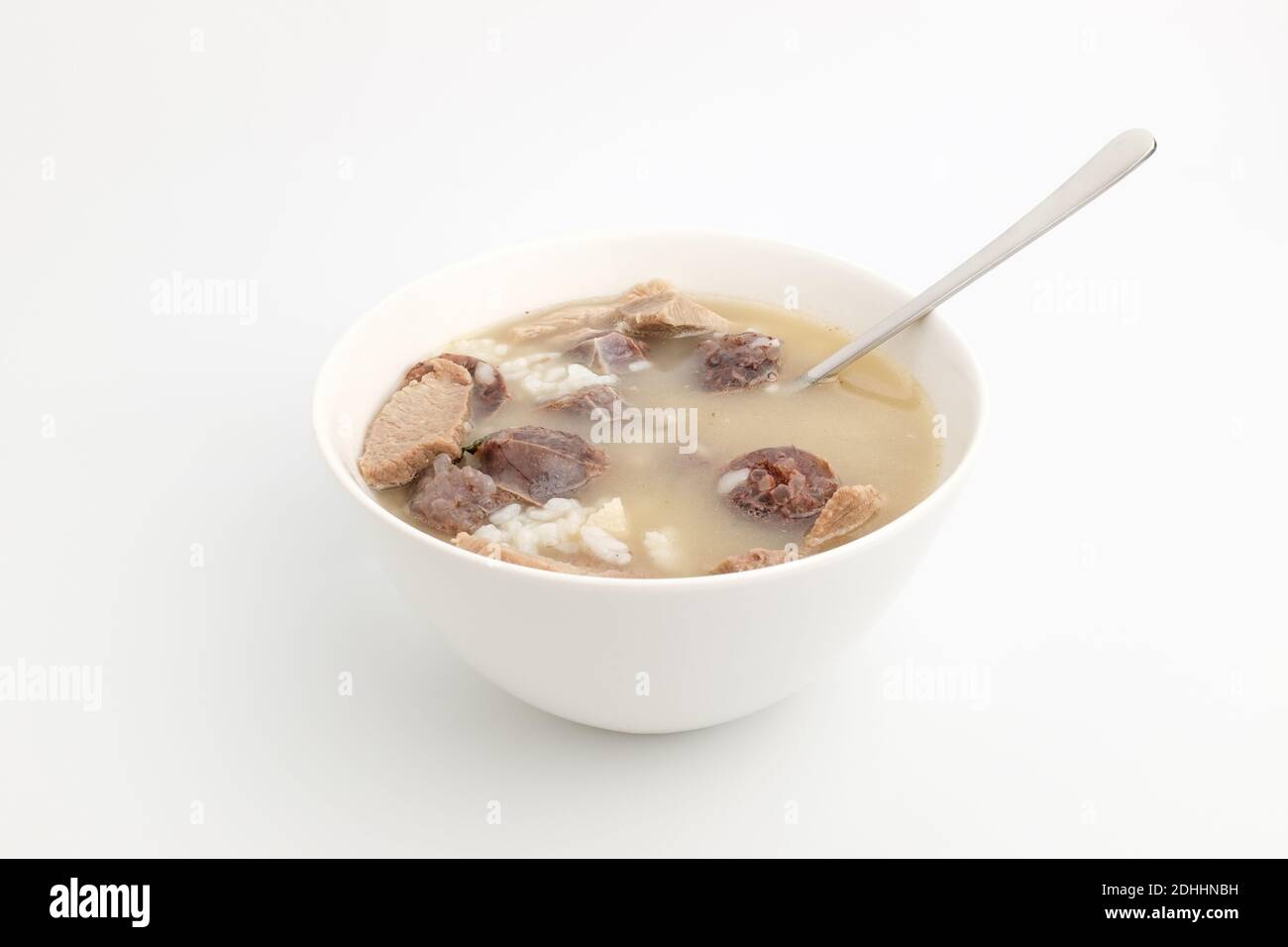 Pork intestine soup on white background Stock Photo Alamy