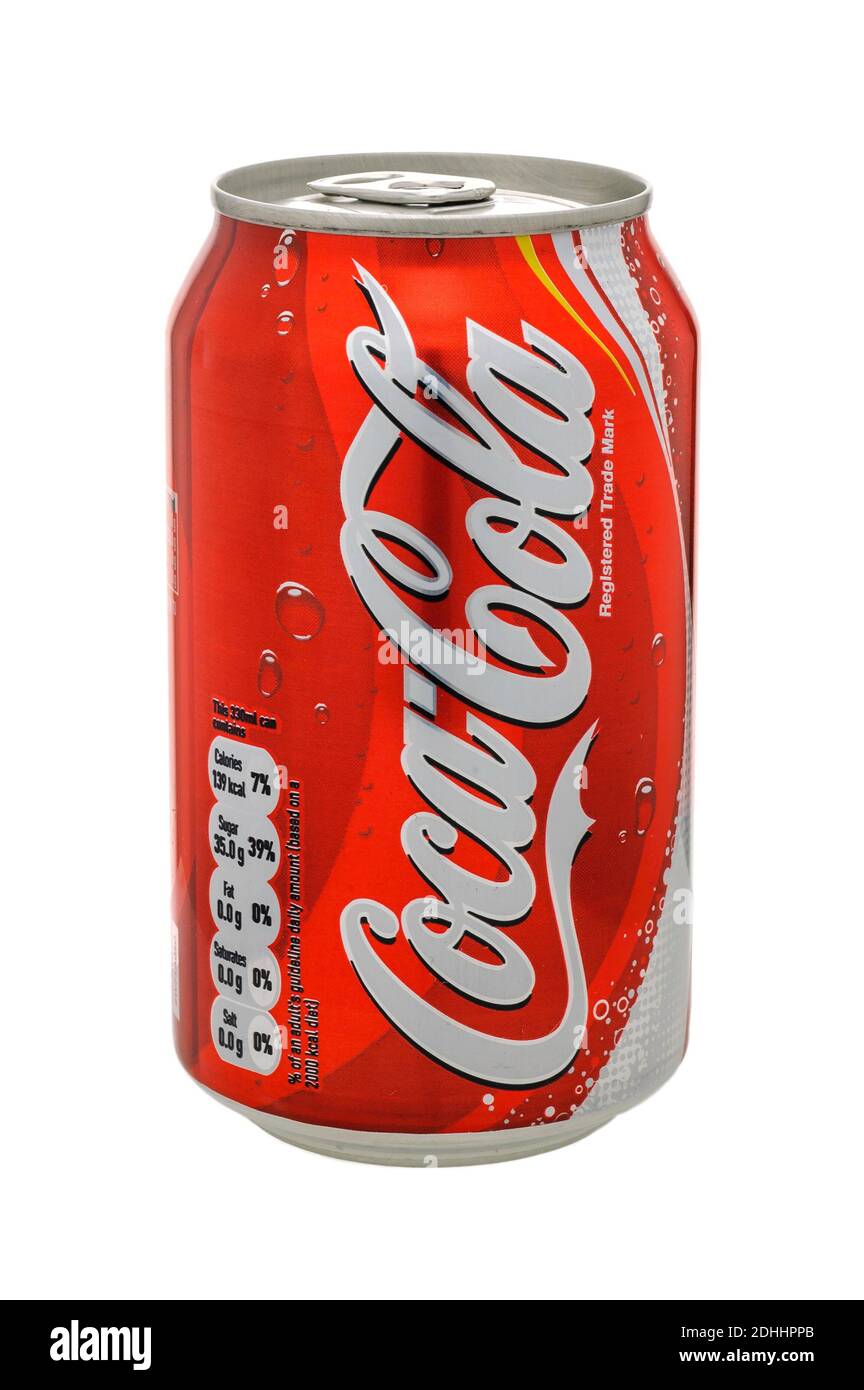 Can of Coca-Cola Original,  Coca-Cola was first introduced in 1886 in the USA Stock Photo