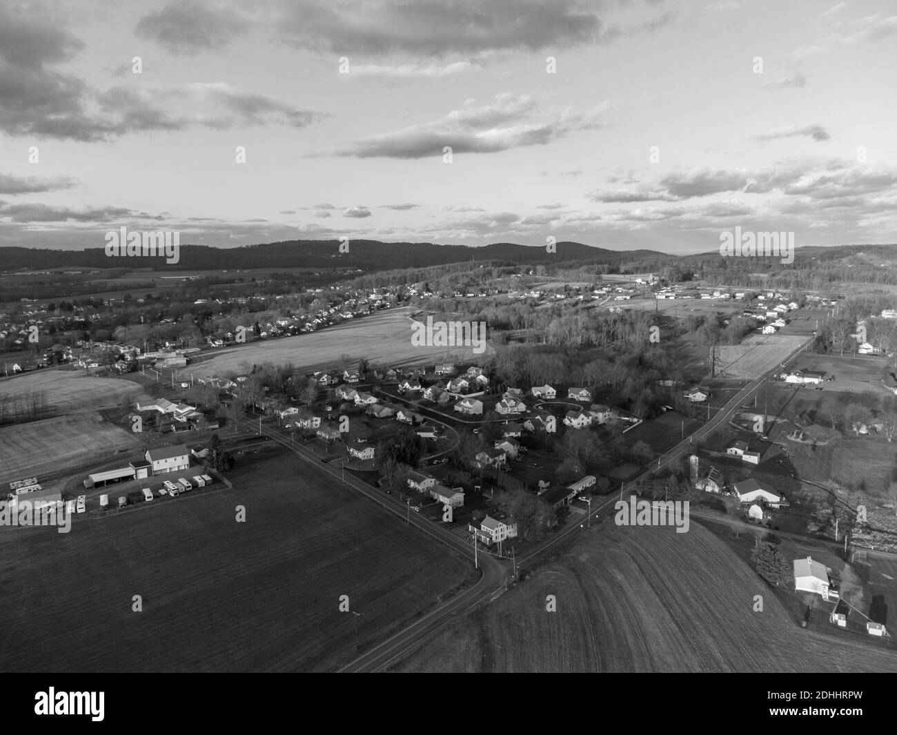 Rural housing in village Black and White Stock Photos & Images - Alamy