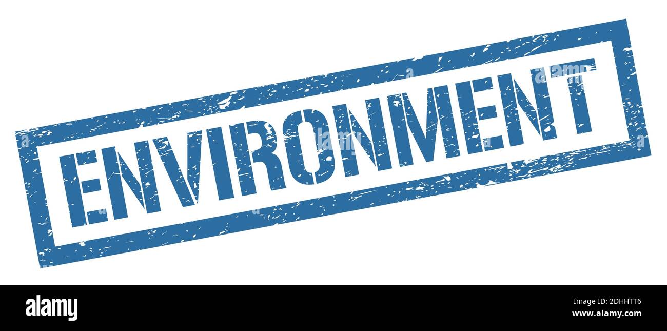 ENVIRONMENT blue grungy rectangle stamp sign Stock Photo - Alamy