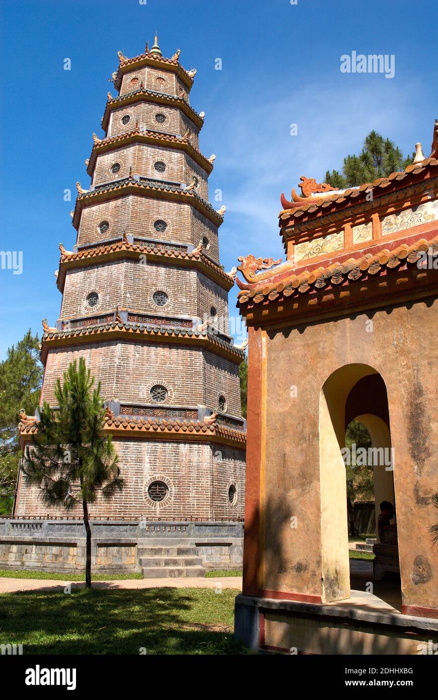 Vietnam. Hué. Thien Mu Pagoda. Stock Photo