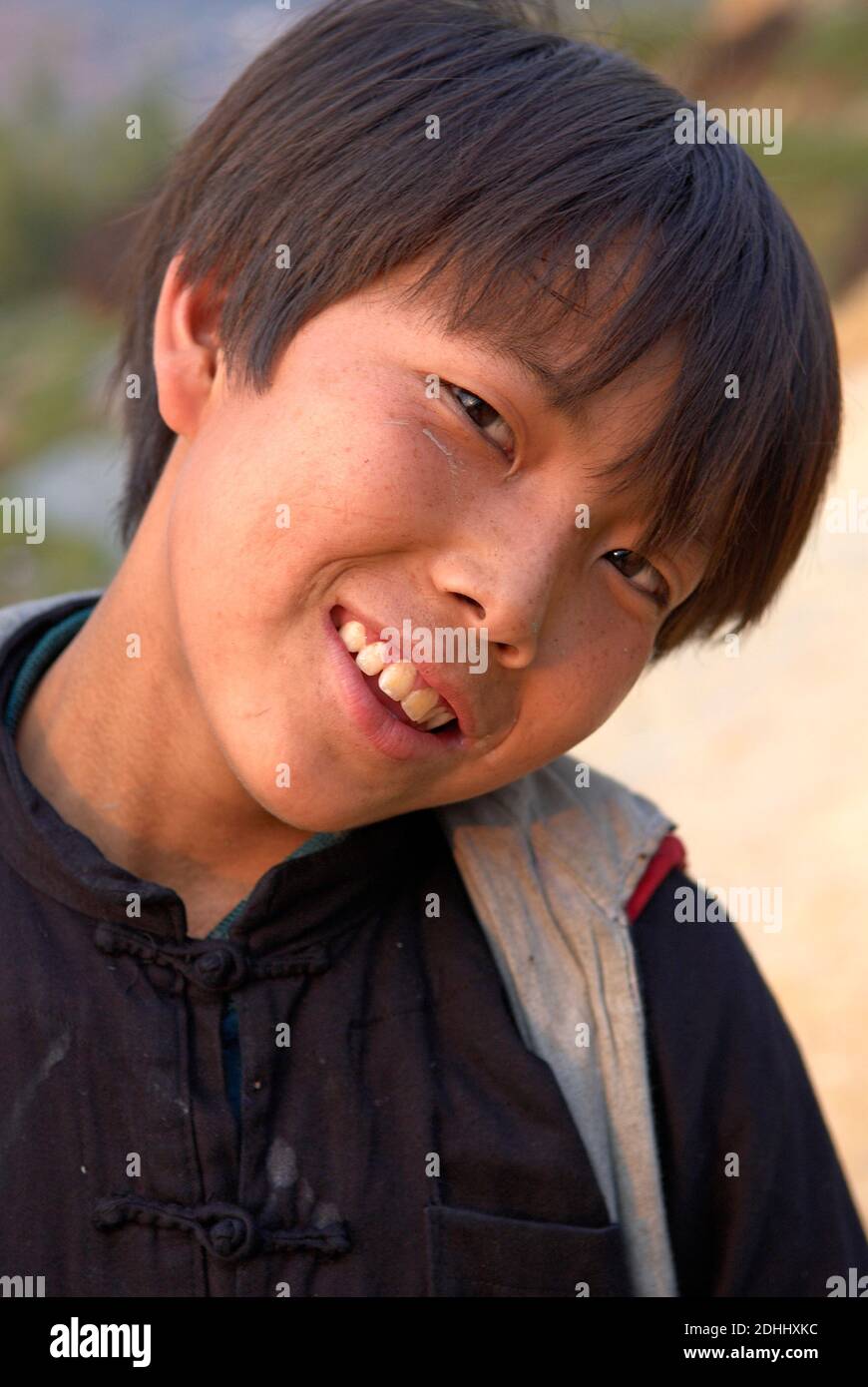 Vietnam. North Vietnam. Sapa area. Children from Black Hmong ethnic group. Stock Photo