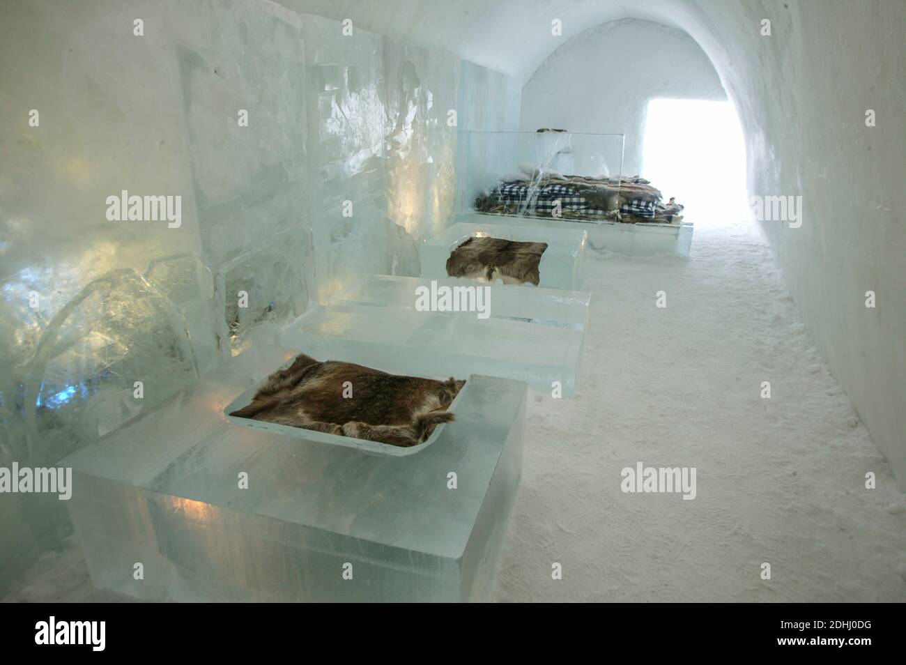 iCE HOTEL, JUKKASJARVI SWEDEN Stock Photo