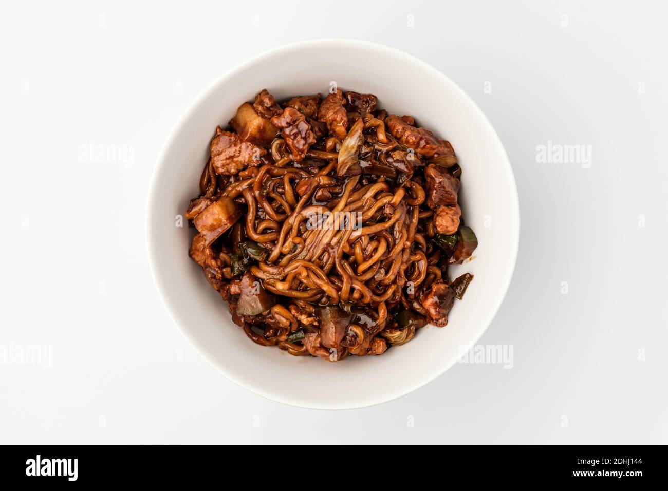 Jjajang ramen on white background Stock Photo - Alamy