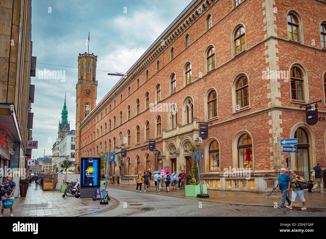 HAMBURG, GERMANY - CIRCA AUGUST, 2020: The Poststrasse street of Hamburg town, Germany. Stock Photo
