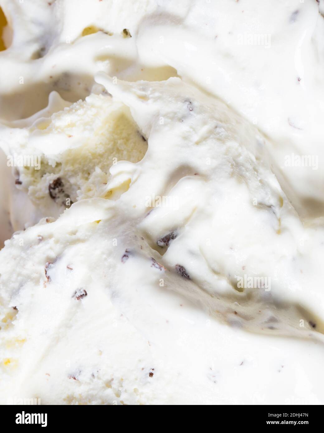 closeup of soft italian icecream (stracciatella) Stock Photo