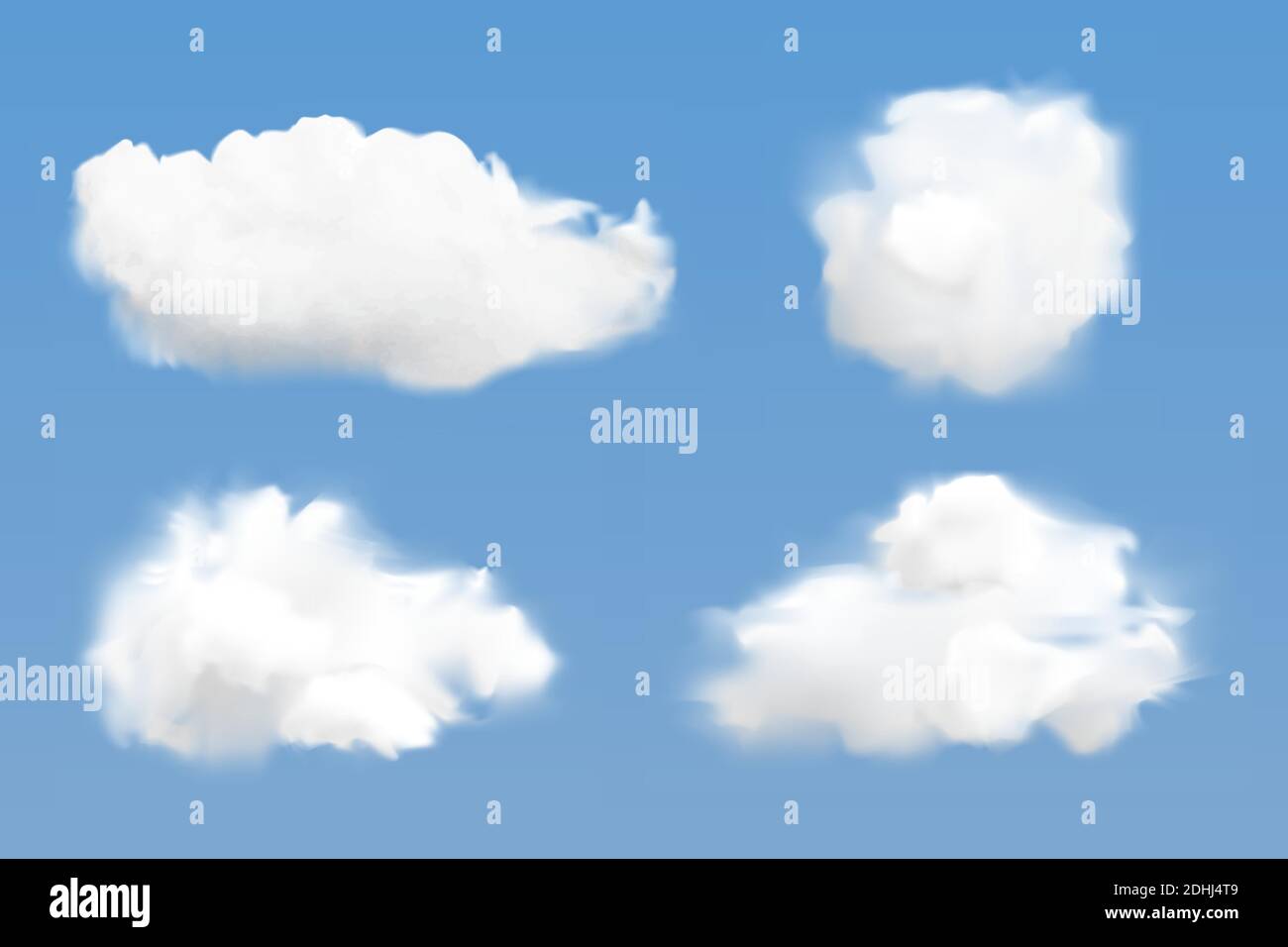Realistic white cloud flying on blue sky background Stock Vector Image ...