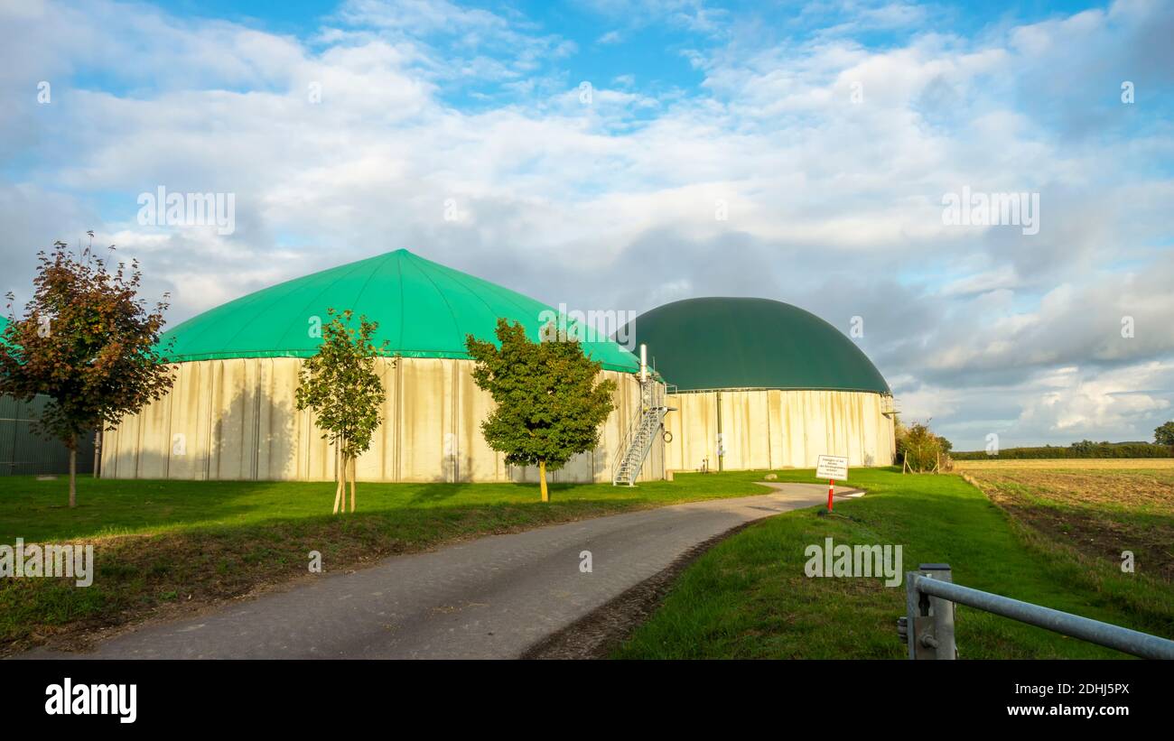 Biogas factory in the countryside in Germany Stock Photo