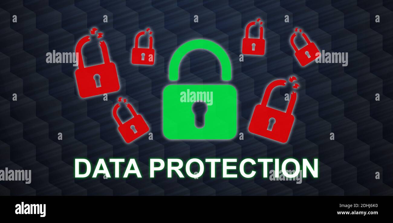 Illustration of a data protection concept Stock Photo - Alamy