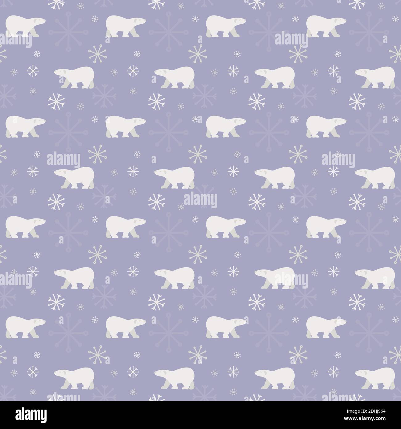 Seamless pattern with polar bears designed in minimalist flat style Stock Vector