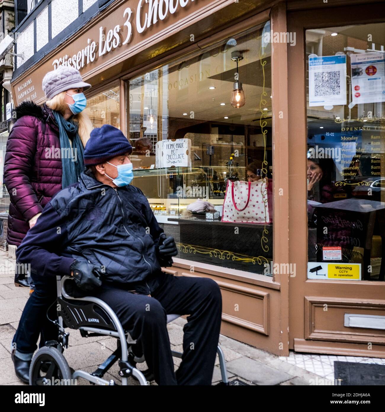 Kingston London UK, December 09 2020, Senior Disabled Man In Wheelchair
