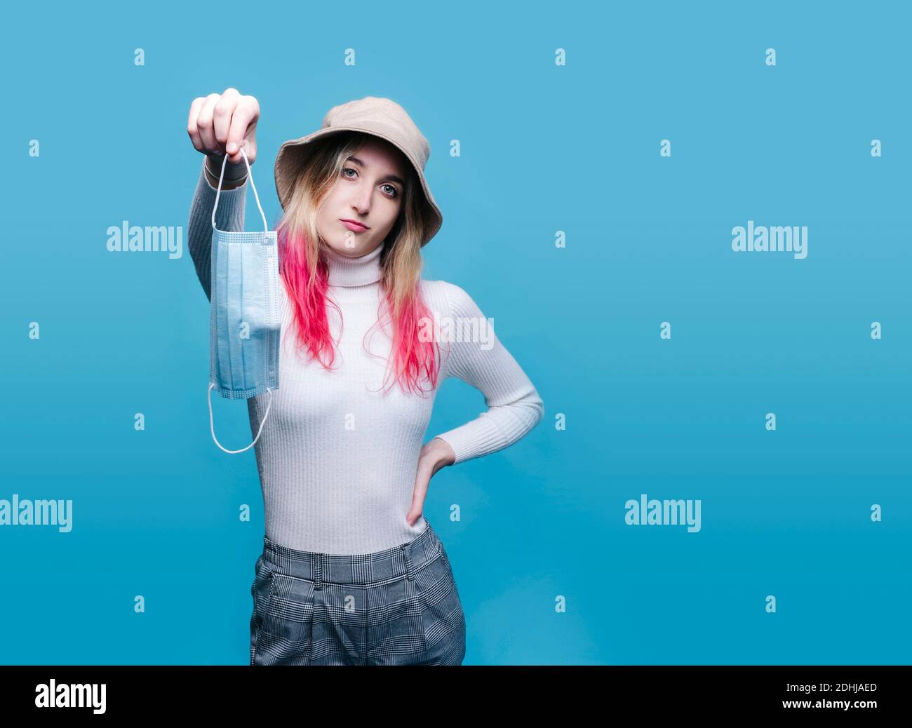 Blue mask girl hires stock photography and images Alamy