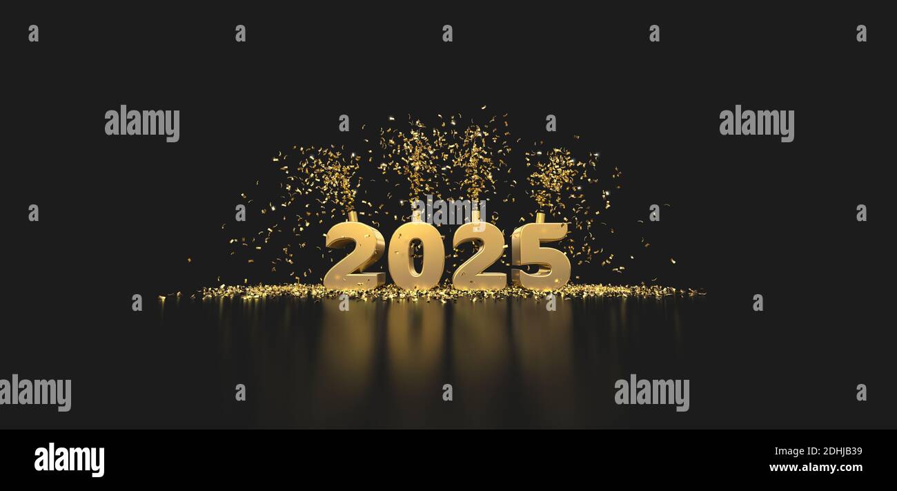 2025 title celebration dark background 3d rendering Stock Photo Alamy