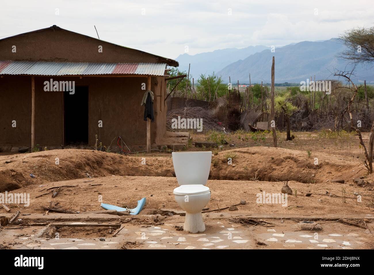 Lonely toilet W.C., Ethiopia Stock Photo Alamy